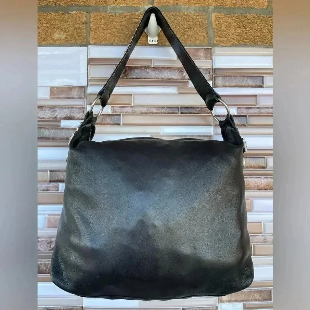 Leather rock usa black leather bag